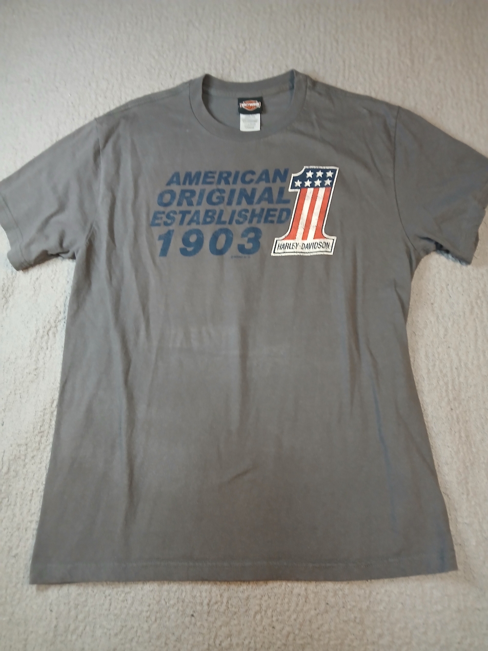 Harley Davidson Mens T Shirt XL Gray Ogden Utah Short Sleeve  Golden Spike